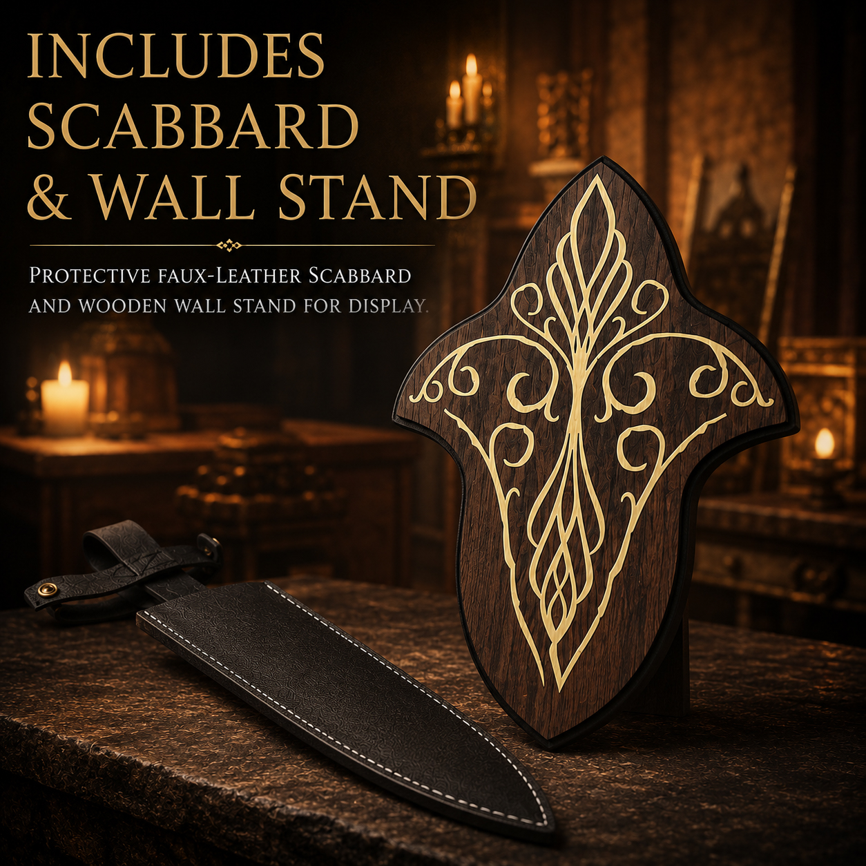 The Lord of the Rings: Samwise Gamgee's Dagger – 23.4" Steel Replica with Scabbard & Stand