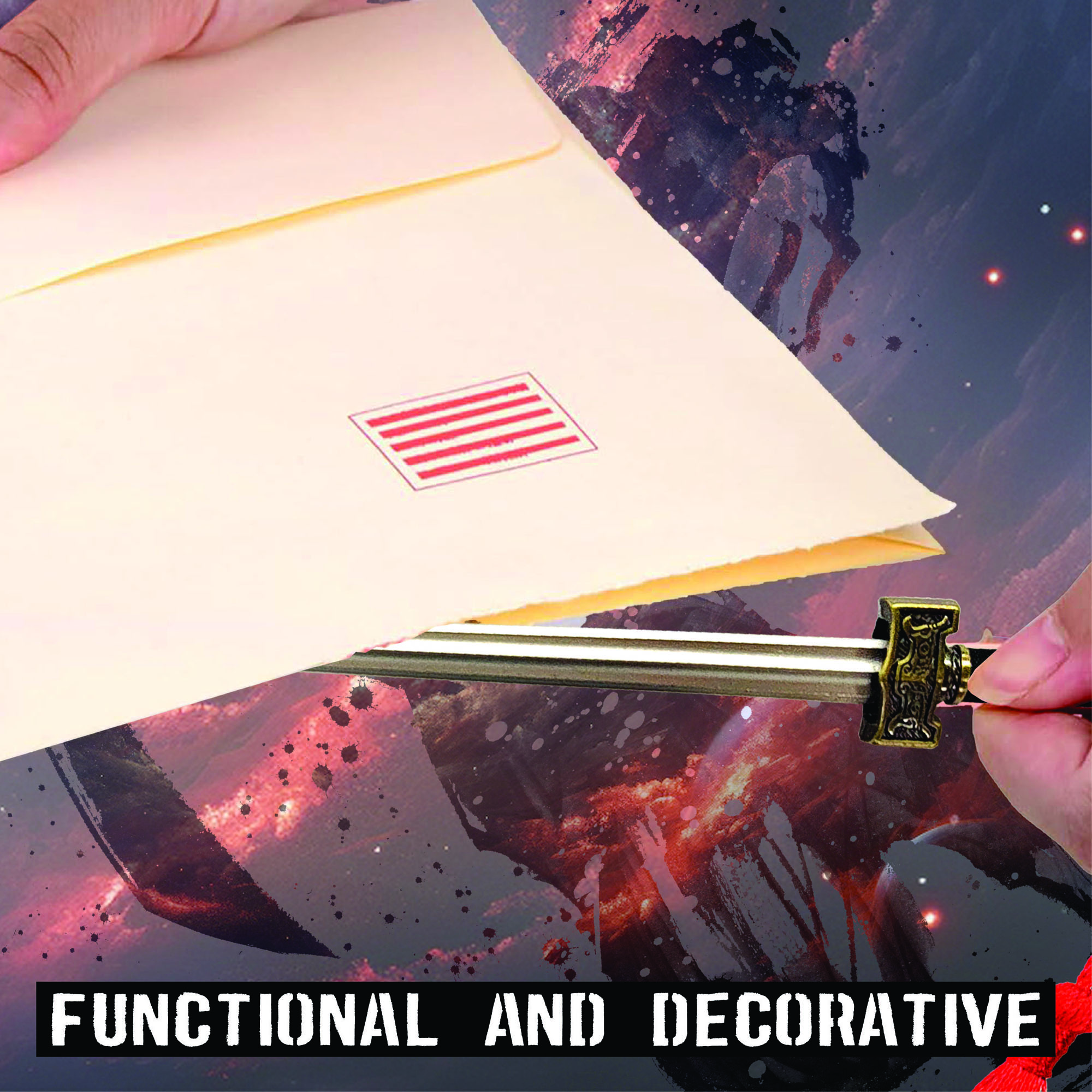 Tai Chi Schwert – Kung Fu Jian Schwert Brieföffner mit Scheide und Ständer