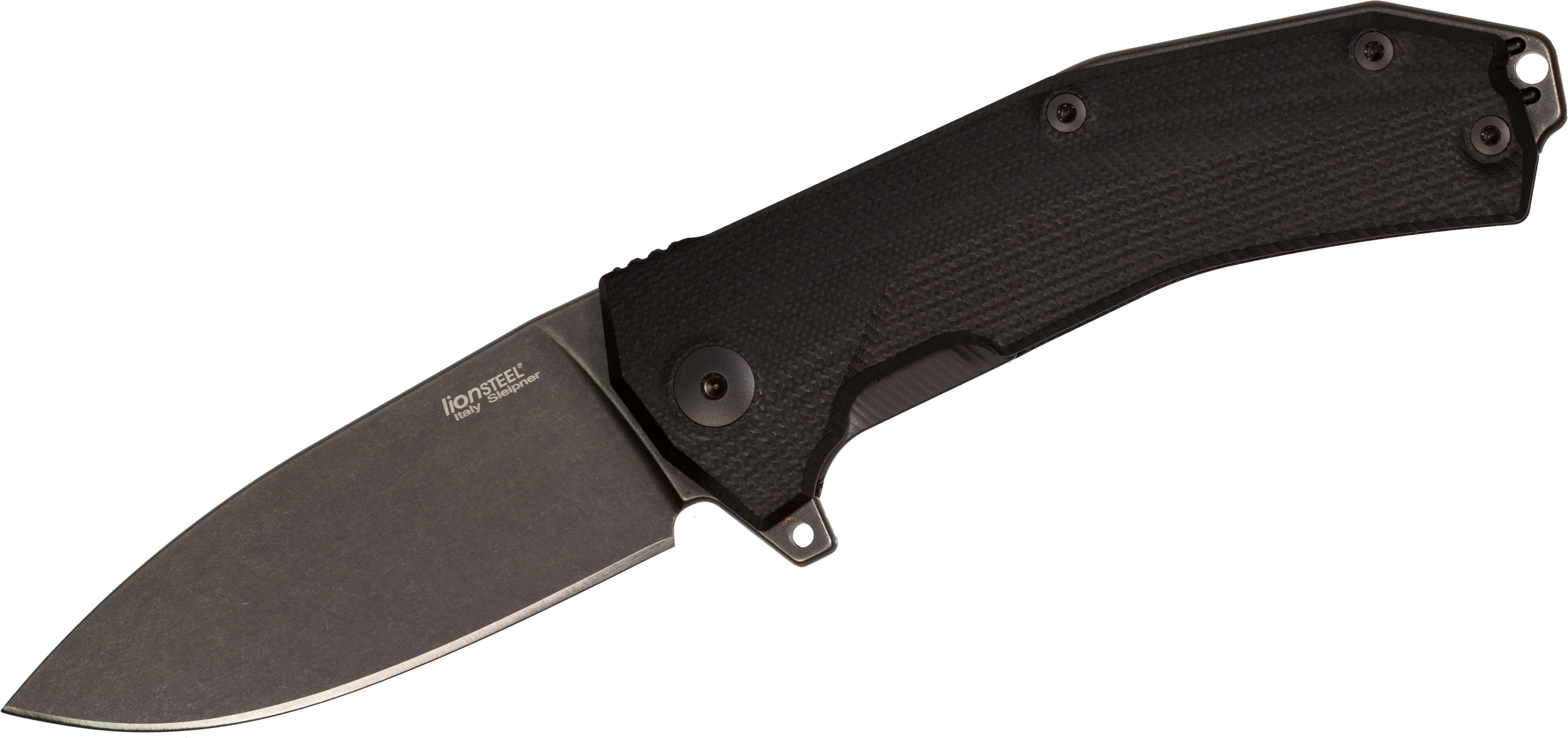 KUR, Sleipner Black Stonewashed Blade, Black G10 Handles