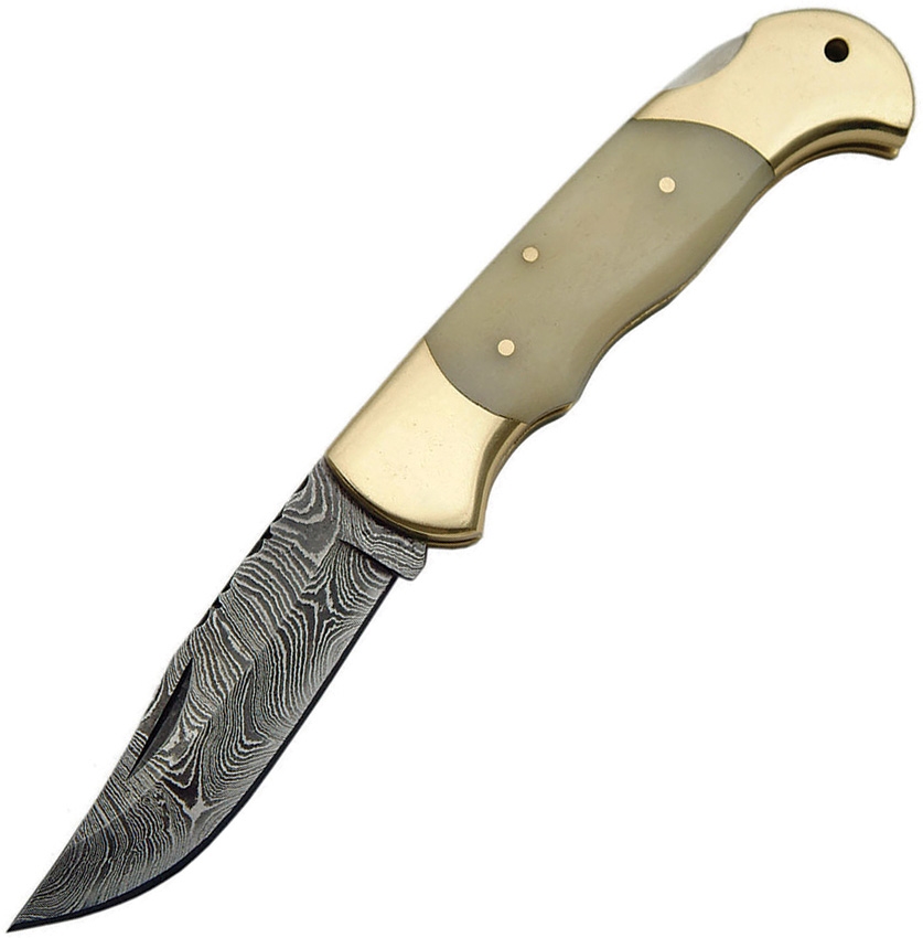 Damascus Knife, Lockback Bone