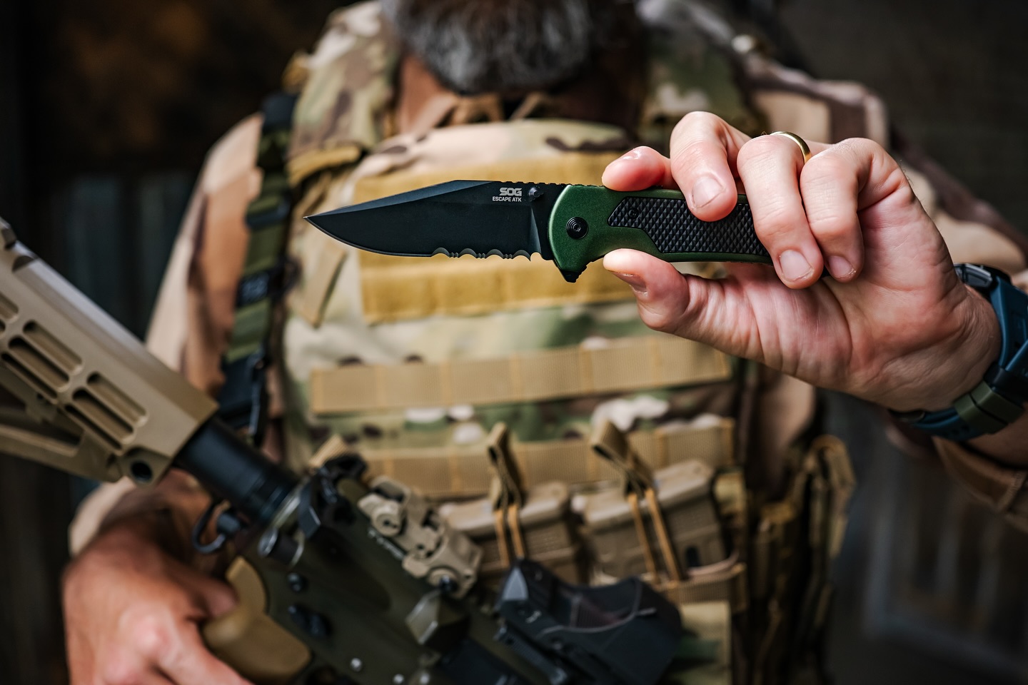 Escape ATK 2.0, Combo Blade, Green Aluminum Handle