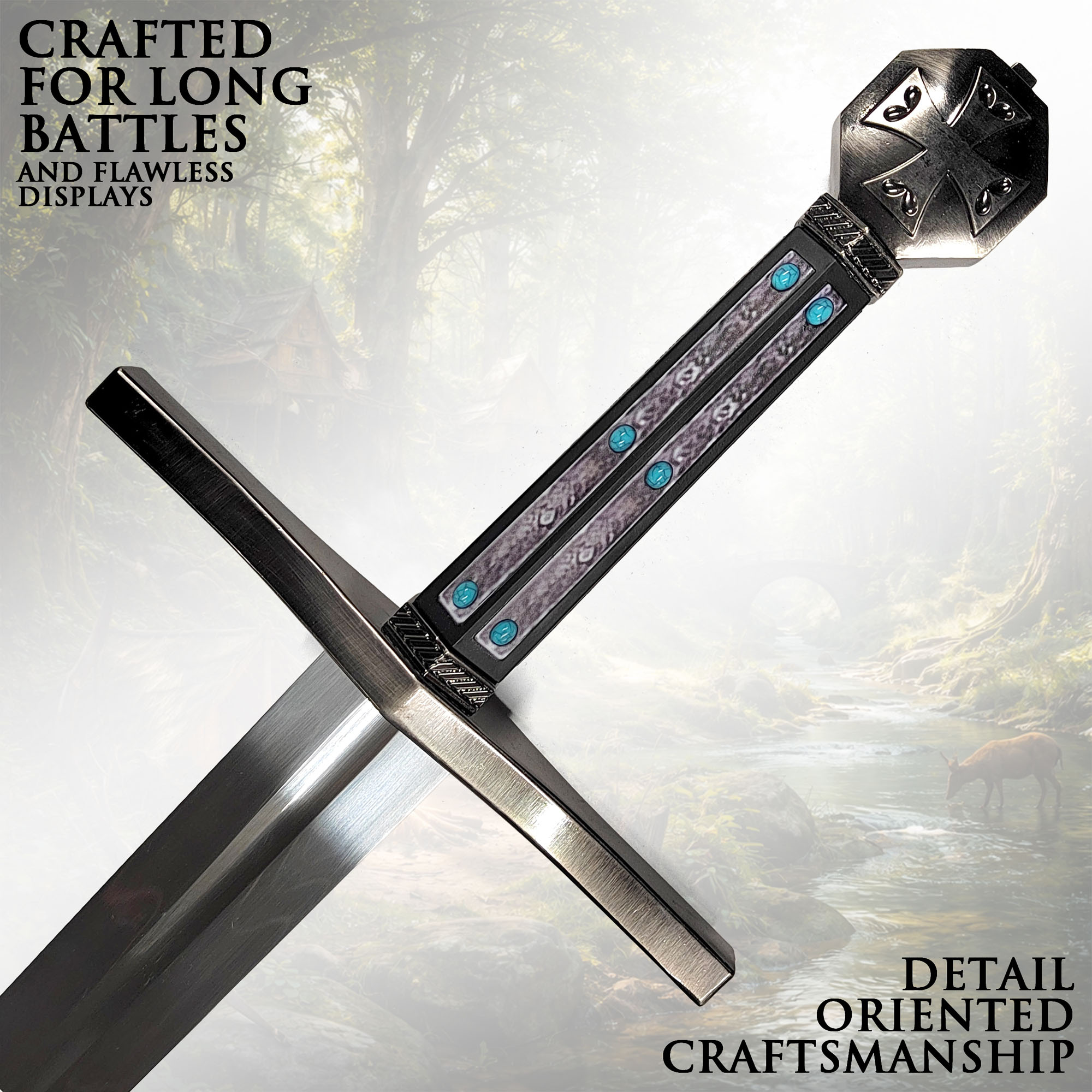 Robin Hood Movie Sword – 45" Steel Replica with Wooden Handle & Wall Stand