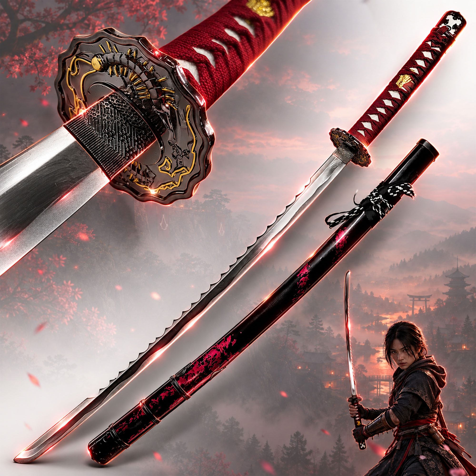 Assassin's Creed Shadows: Naoes Bloodshade Katana inkl. Holzscheide