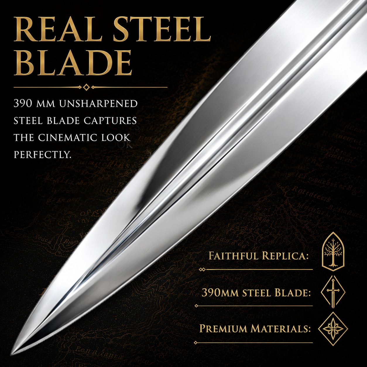 The Lord of the Rings: Samwise Gamgee's Dagger – 23.4" Steel Replica with Scabbard & Stand