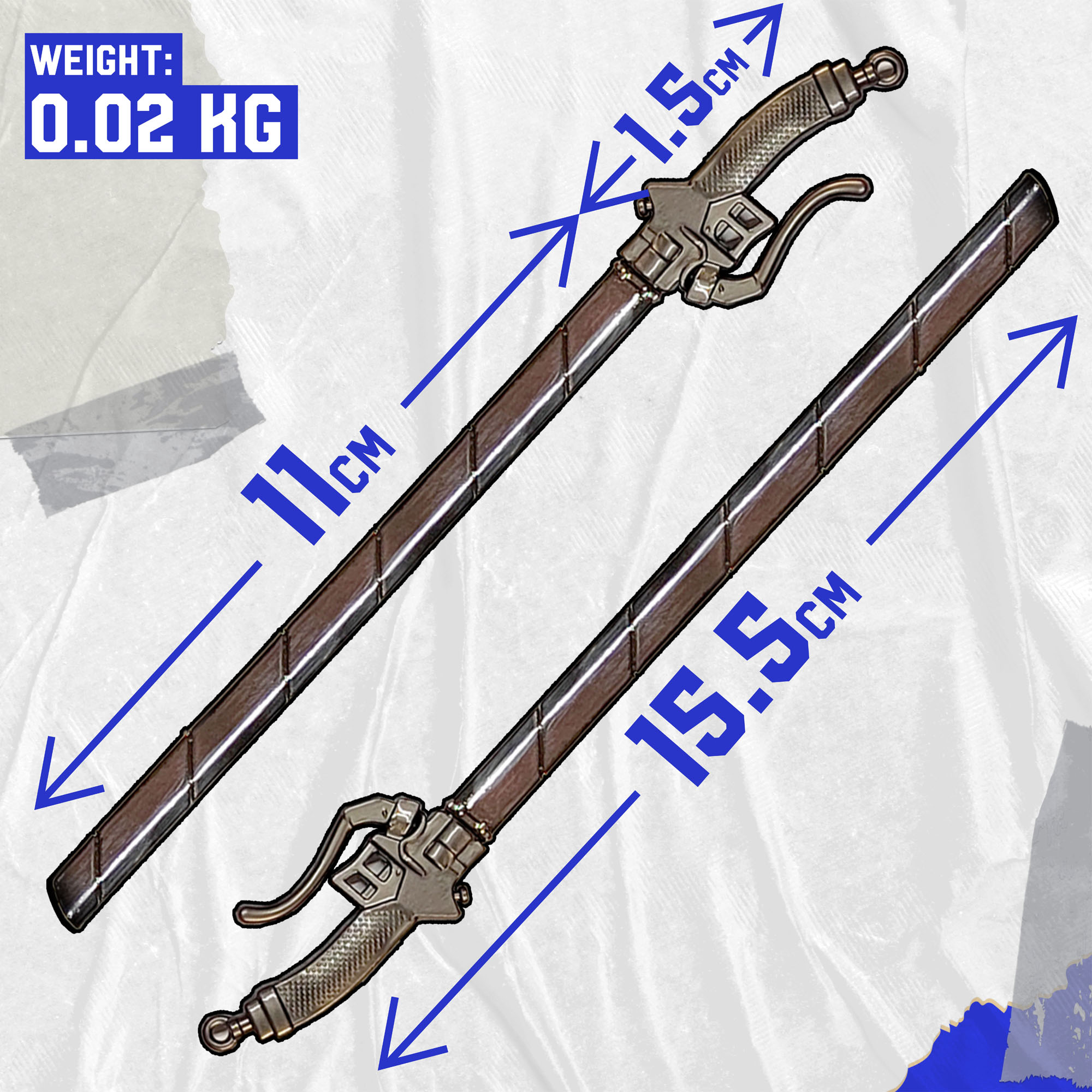 Attack on Titan – Dual ODM Gear Blade Letter Opener Swords with Wings of Freedom Stand