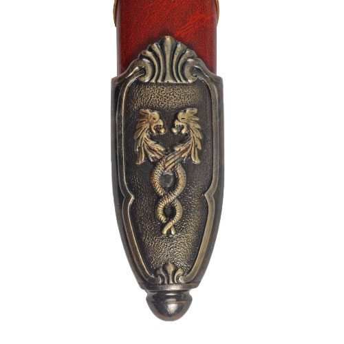 Excalibur, Schwert Arthurs messingfarben, rote Scheide