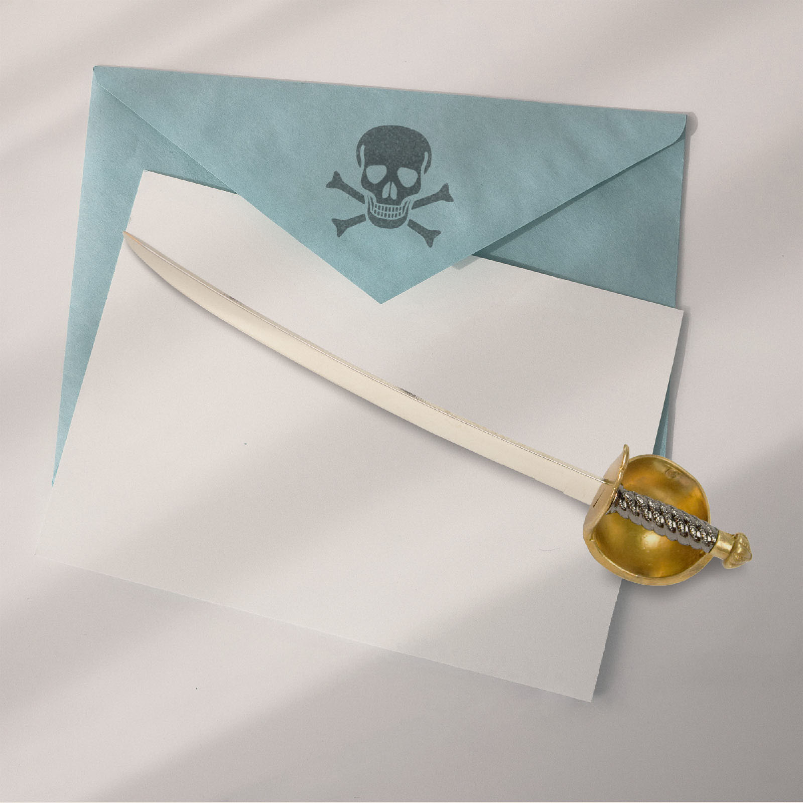 Letter opener "Pirate saber" brass handle