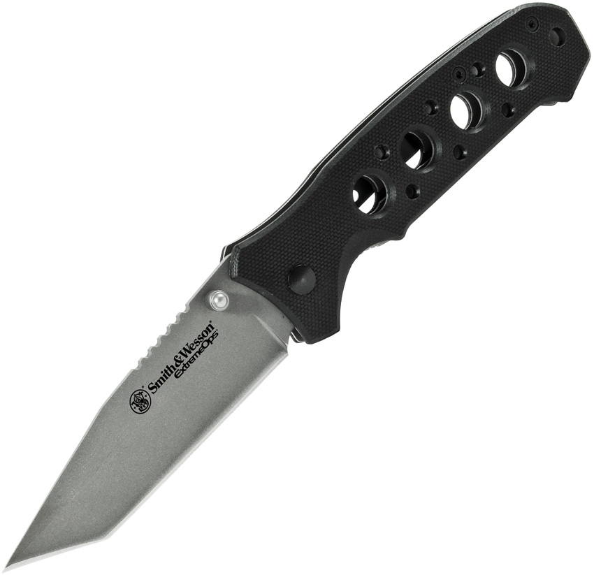 Extreme Ops Knife with gray finish stainless tanto blade