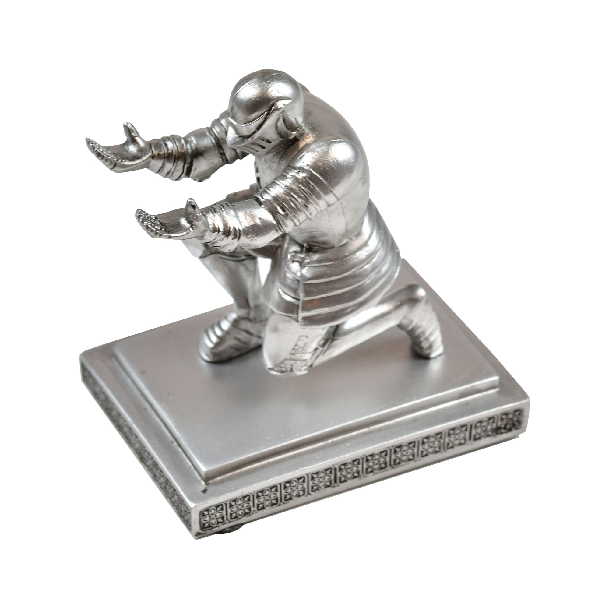 Knight figurine - holder for letter opener, kneeling medieval knight