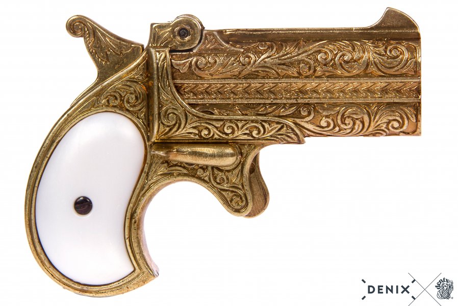 Derringer, Doppellauf, Kal.41, messingf. Perlmuttimit, USA 1866 