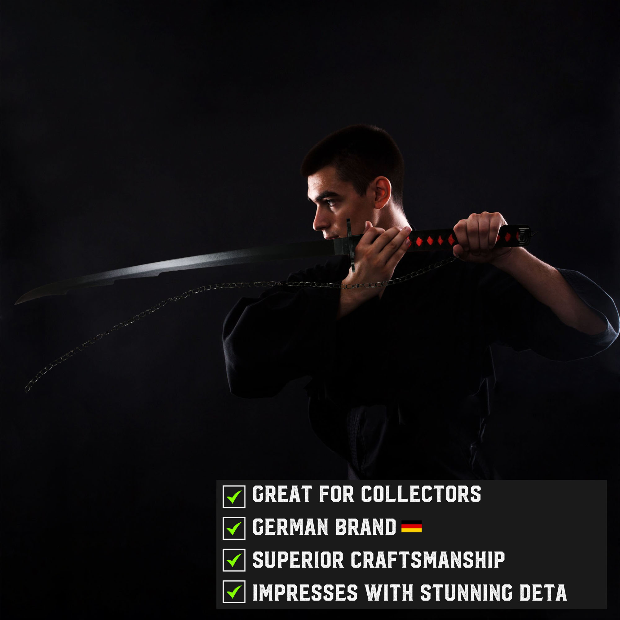 Bleach - Ichigo Shikai Cutting Moon Zangetsu Schwert mit Scheide - Holzversion