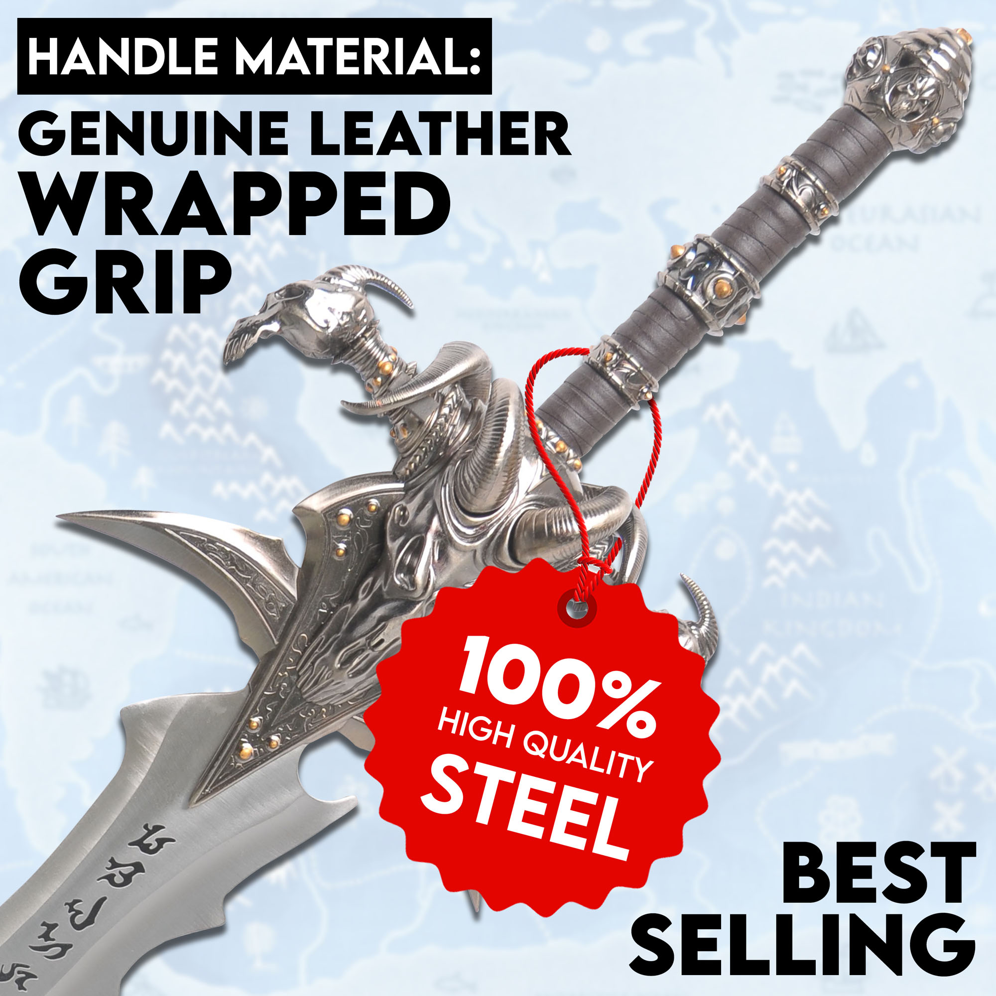 Warcraft - Frostmourne Schwert - Replik mit Wanddisplay Warcraft - Frostmourne Schwert - Replik mit Wanddisplay