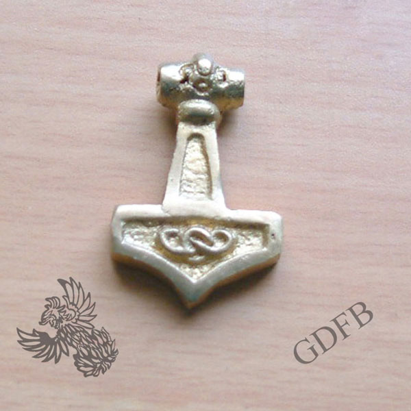 Thorhammer Pendant from brass, 3 x 2 cm