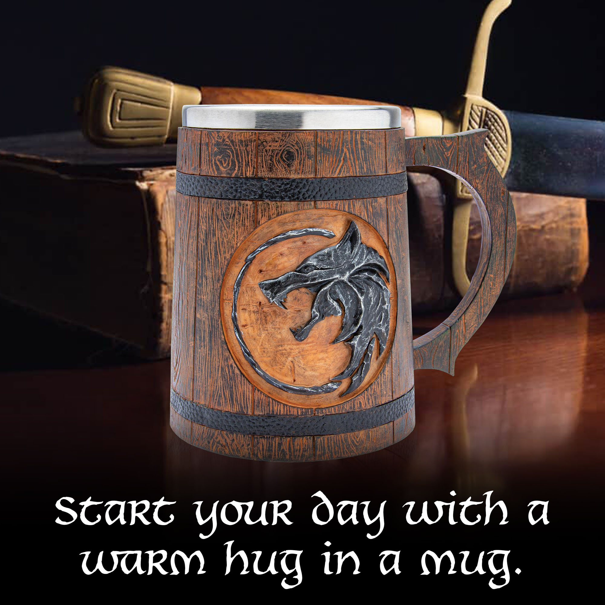 The Witcher - Geralt's Wolf Medallion Bierkrug