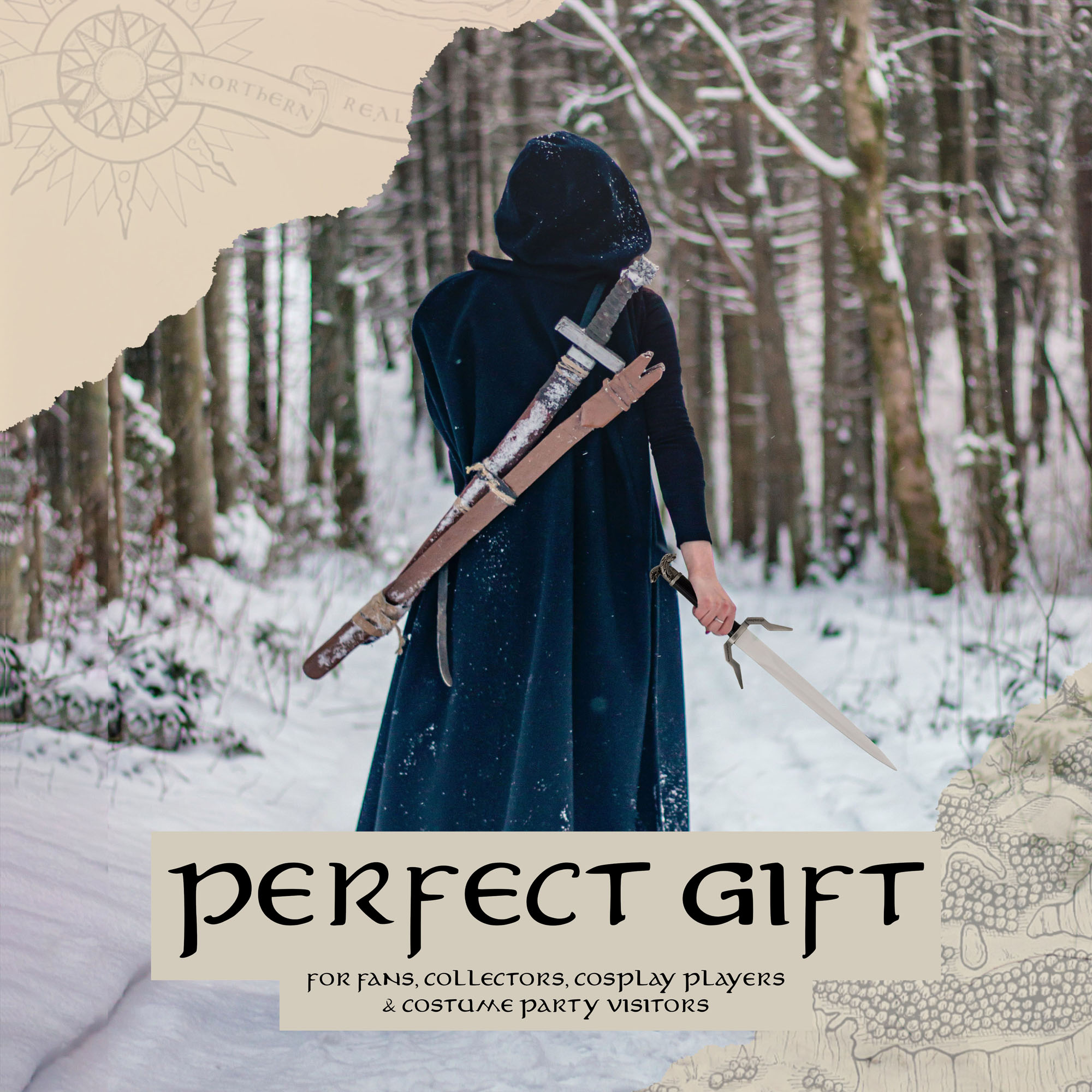 Witcher - silver dagger with sheath