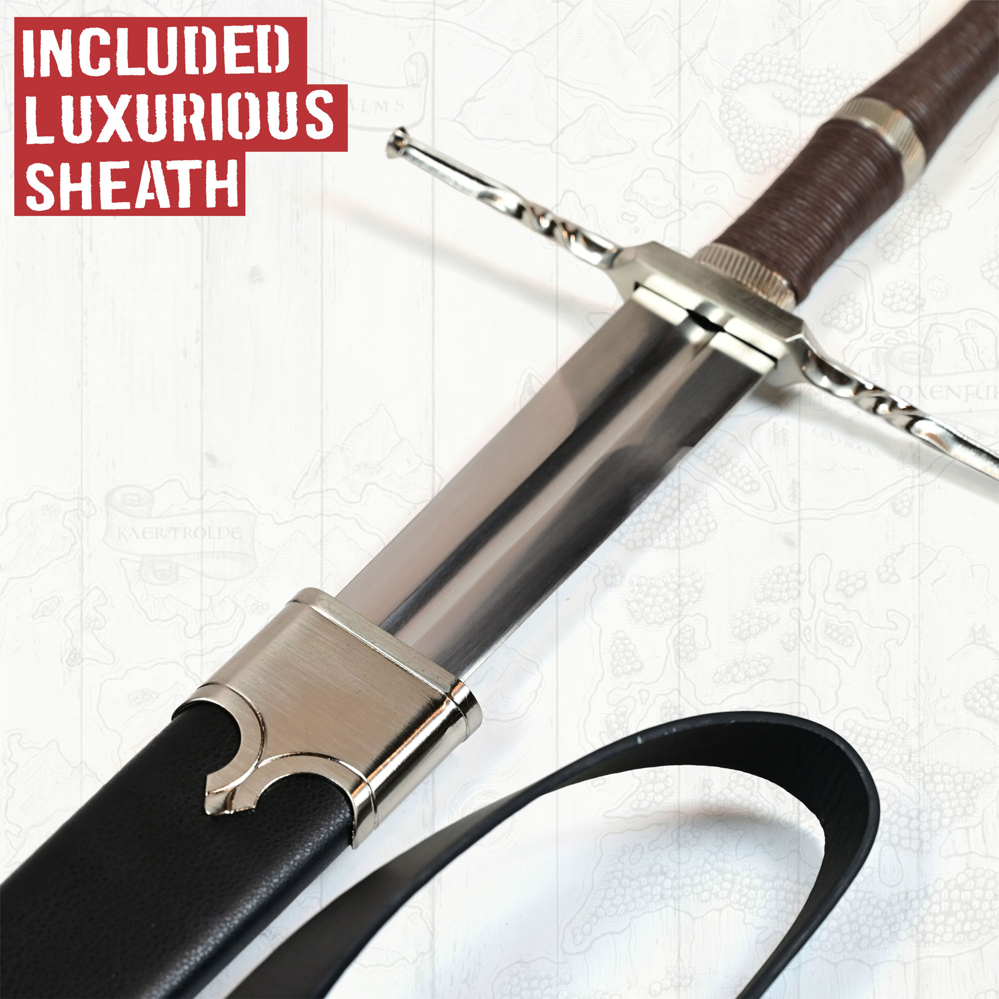 Witcher - Stahl Schwert mit Scheide + Wanddisplay