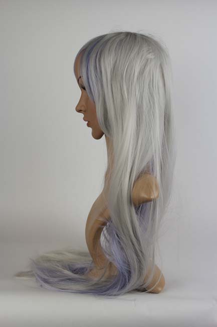 Standard Perücke – grau/hell lila – lang