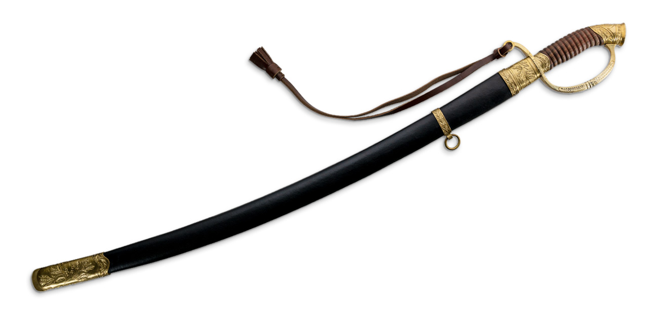Russian Dragoon Officers Shashka Saber with Leather Sheath