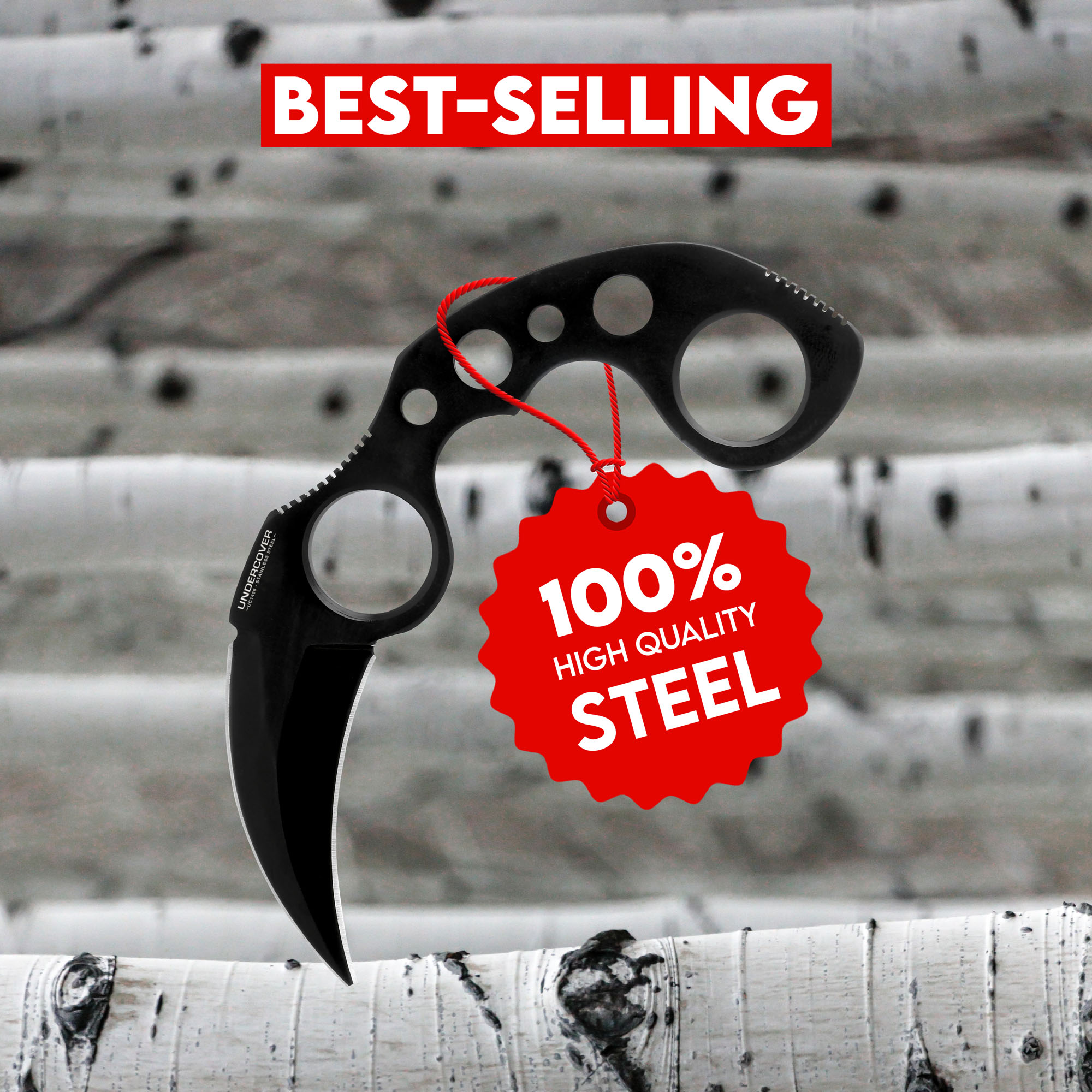 Undercover Karambit, black with sheath