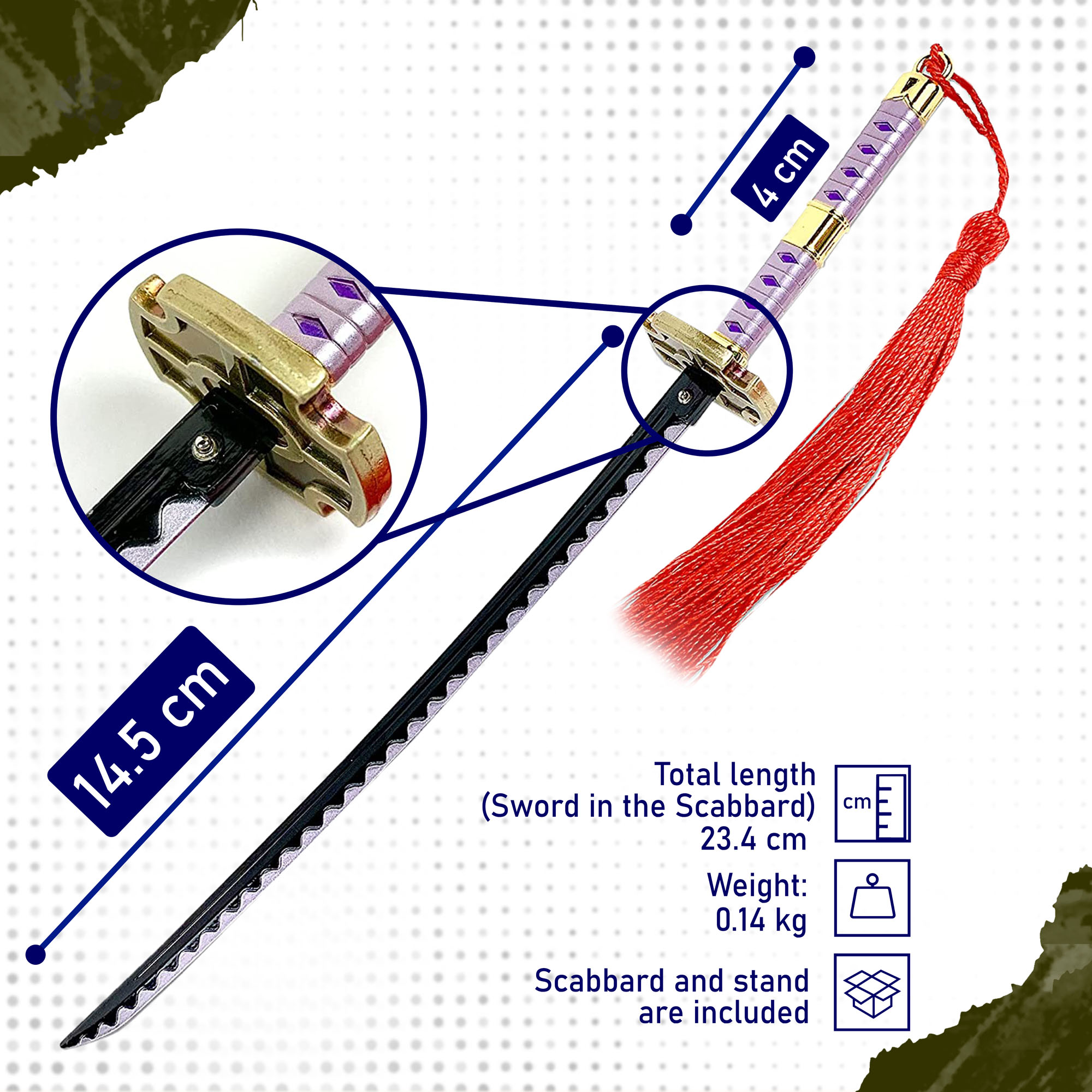 One Piece – Luffy Nidai Kitetsu Sword Letter Opener with Sheath and Stand