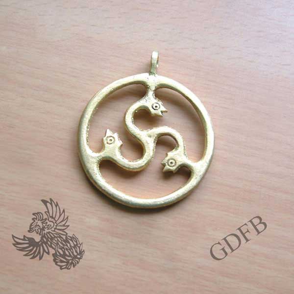 Triskele pendant from brass