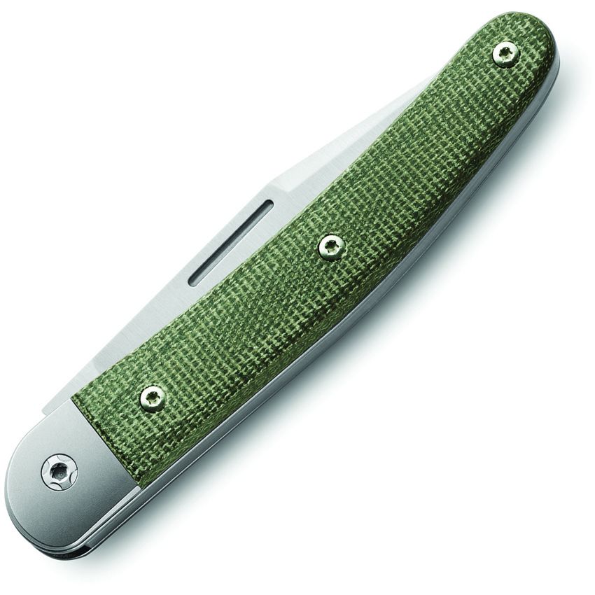 JK1, M390 Clip Point Blade, Green Canvas Micarta Handle