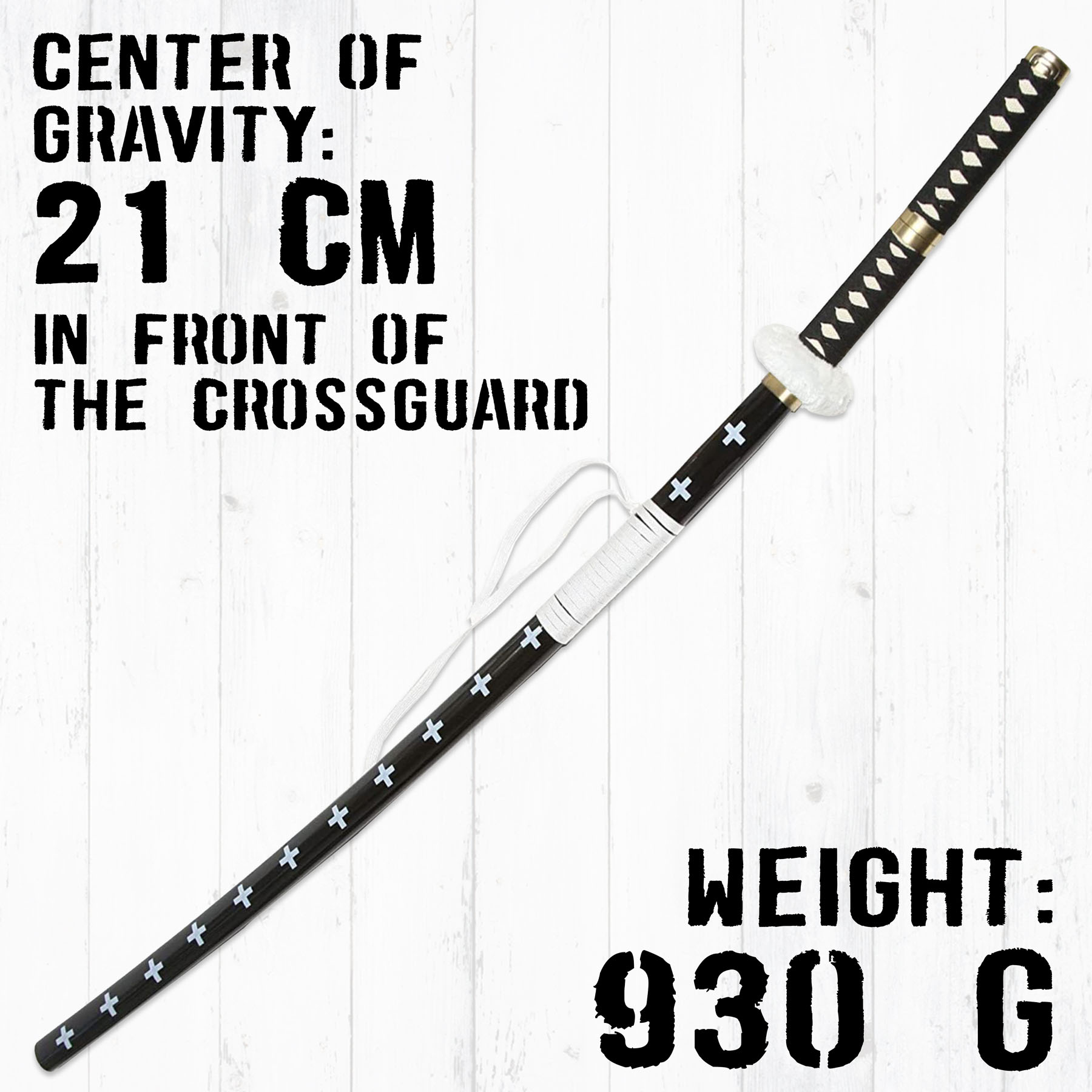 One Piece - Trafalgar Law sword - black handle 125 cm