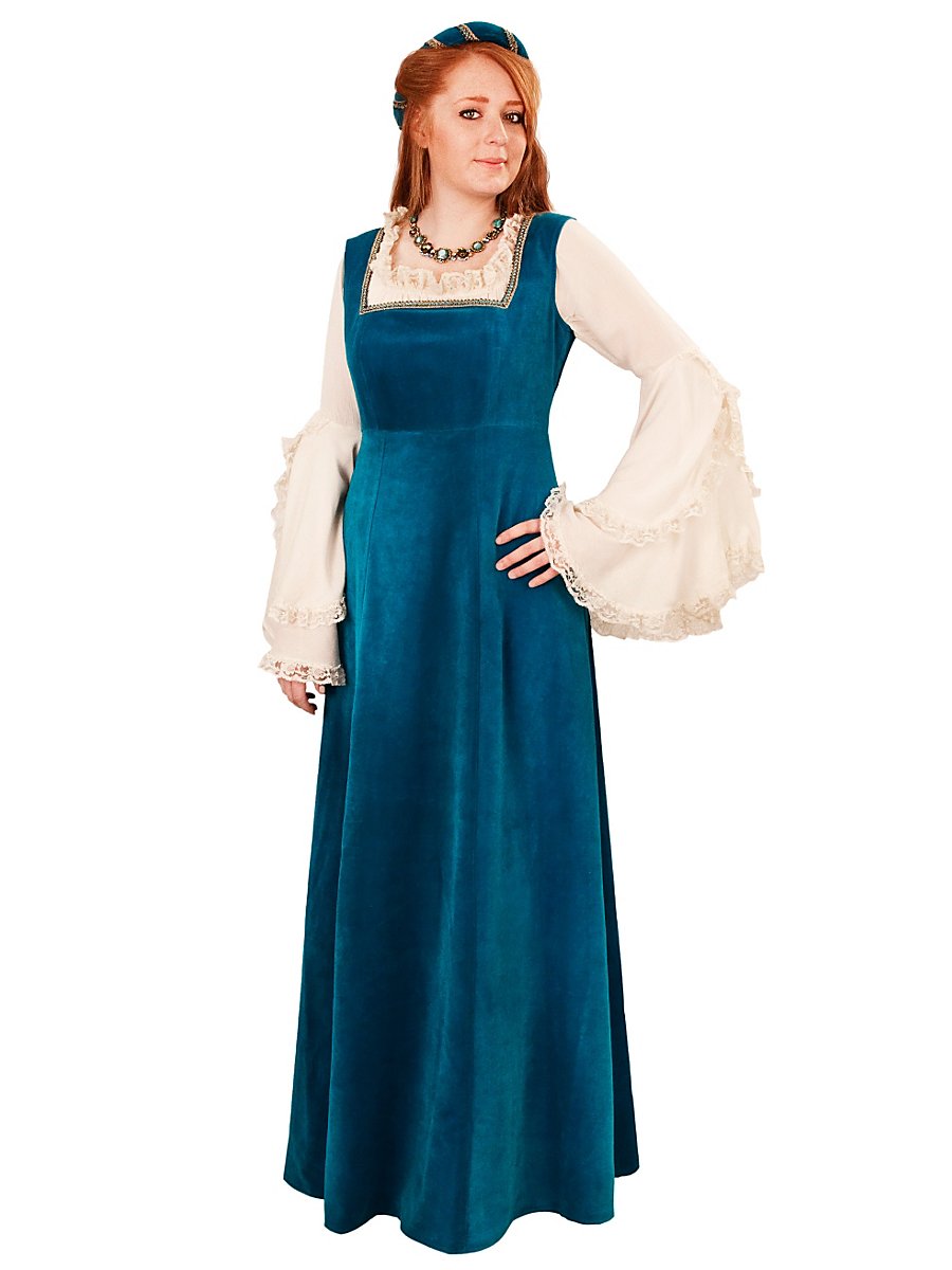 Burgherrin türkisblau Kostüm, Größe XL