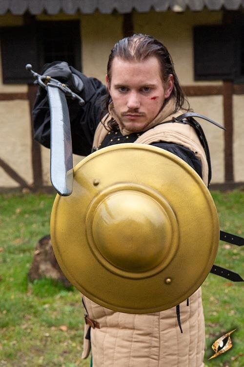 Fencing Buckler, gold - LARP