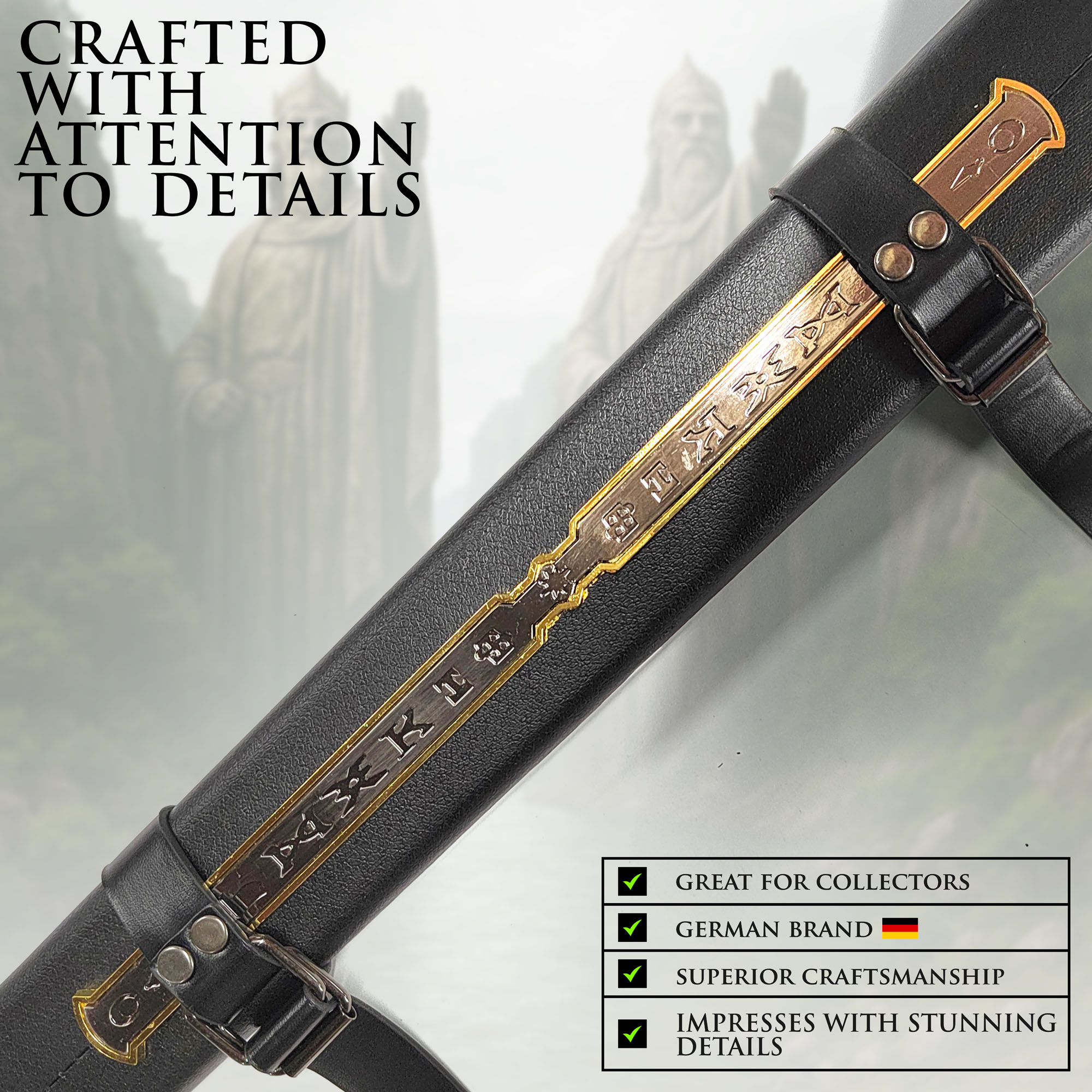 Anduril Schwert mit Scheide und Wanddisplay