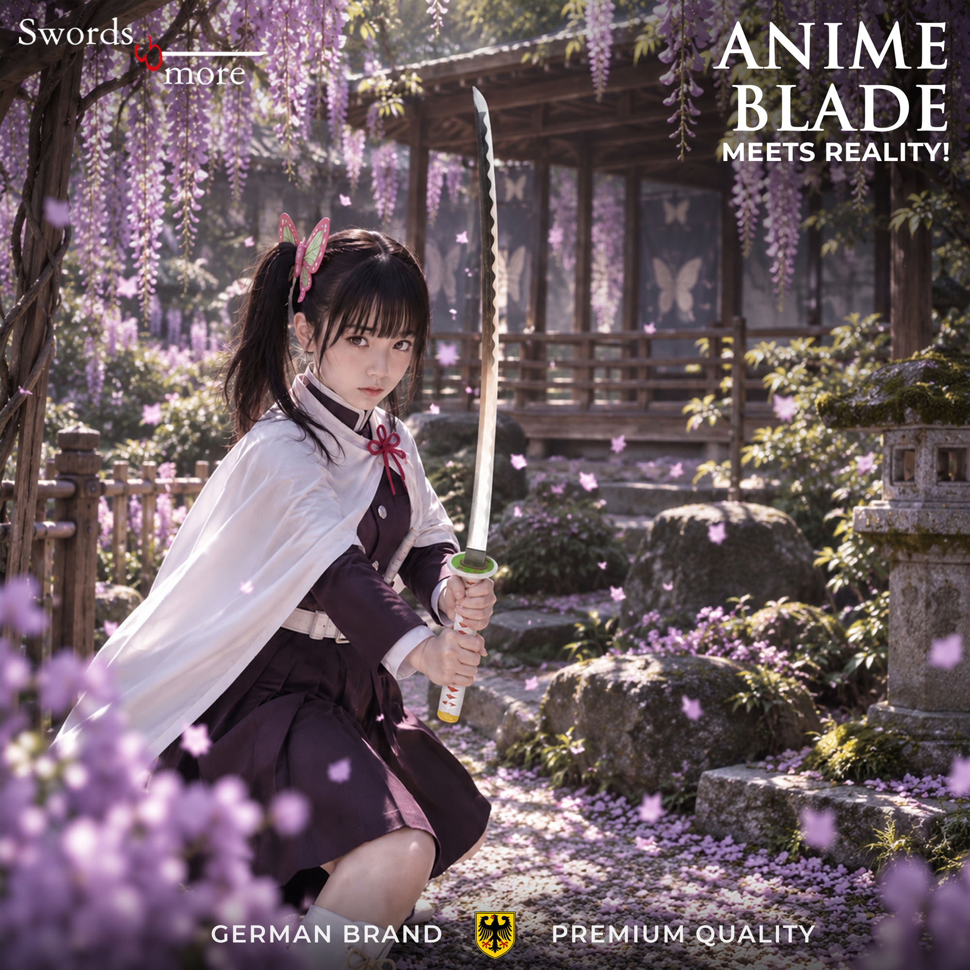 Demon Slayer: Kimetsu no Yaiba - Tsuyuri Kanawo's Sword - handforged and folded, Set