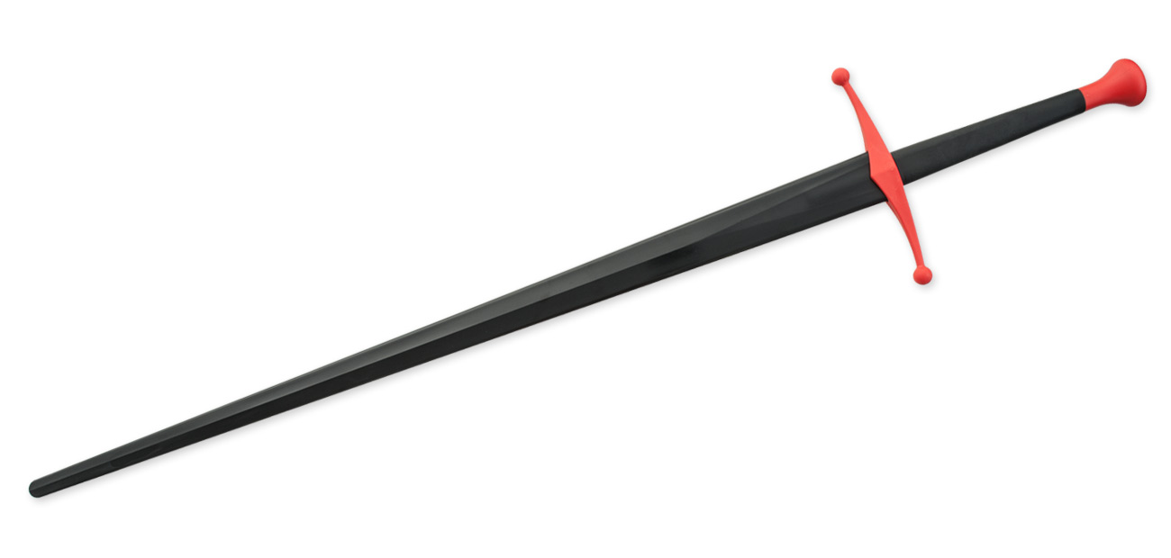 Synthetisches Sparring-Langschwert – schwarze Klinge mit rotem Griff