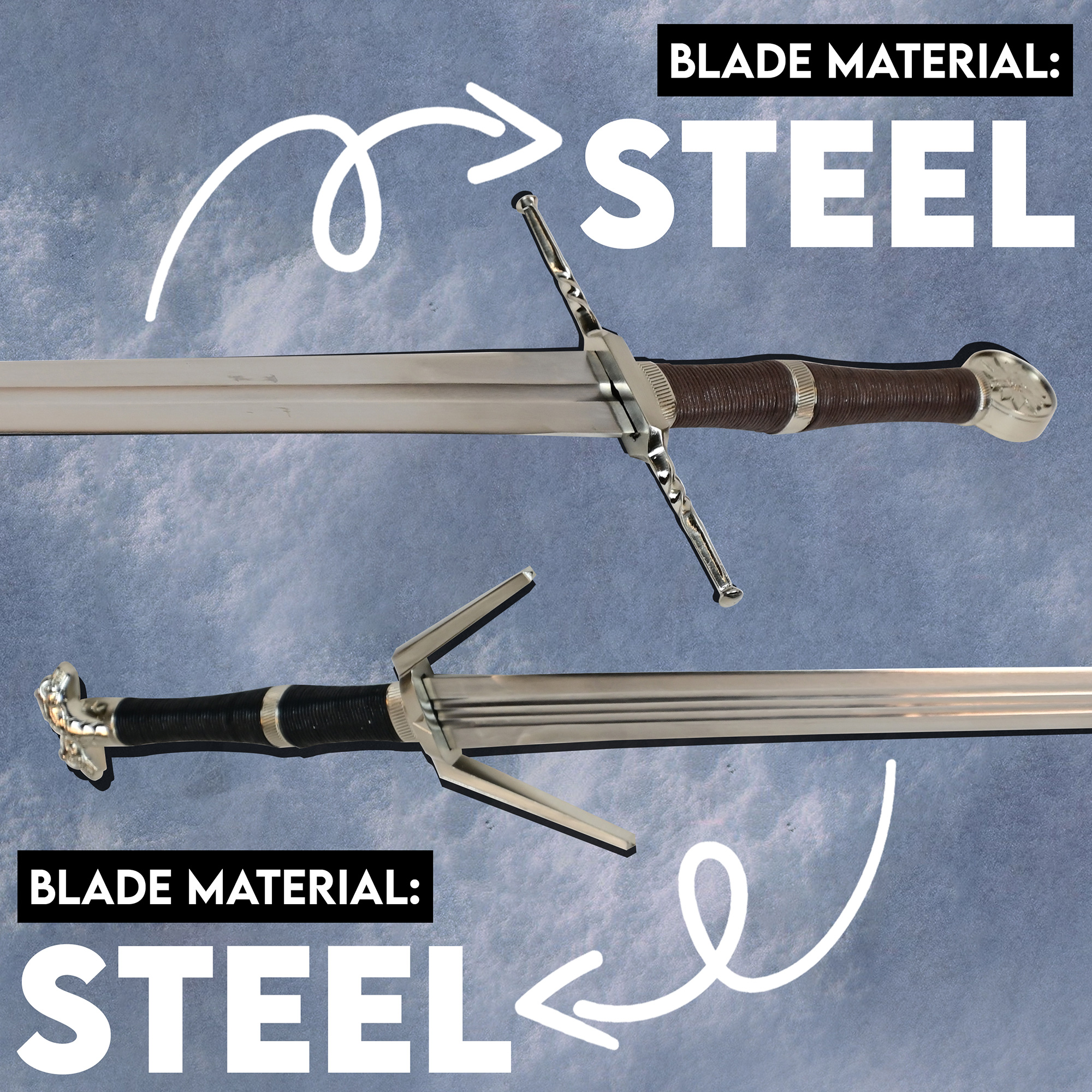 The Witcher Sword Set - Silver + Steel Sword (Bundle of 40660 and 40659)