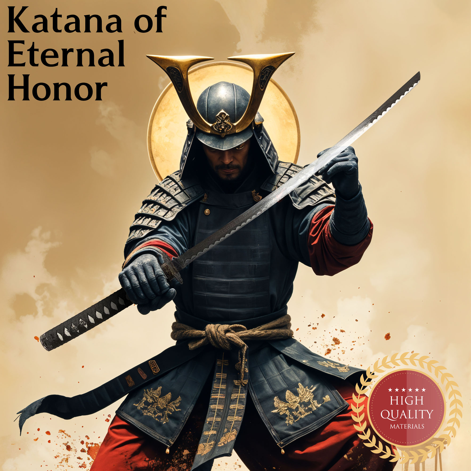 Katana der Ewigen Ehre – Traditionelles Samurai-Dekorschwert mit Ständer