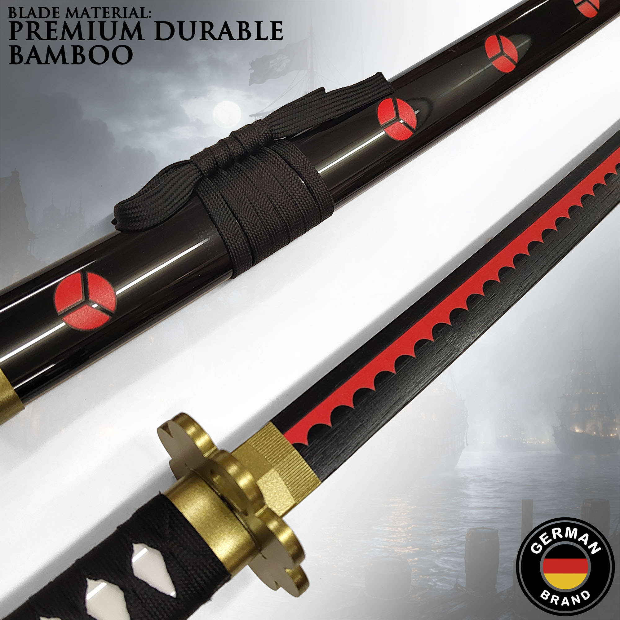 One Piece - Zoro's Shuusui Wooden Katana with Sheath and Stand