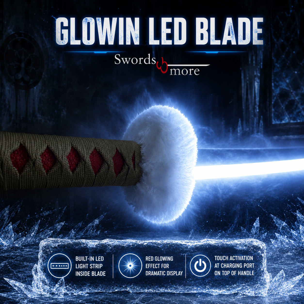 One Piece: Trafalgar Law's "Kikoku" – 1045 Karbonstahl Katana mit LED-Effekt