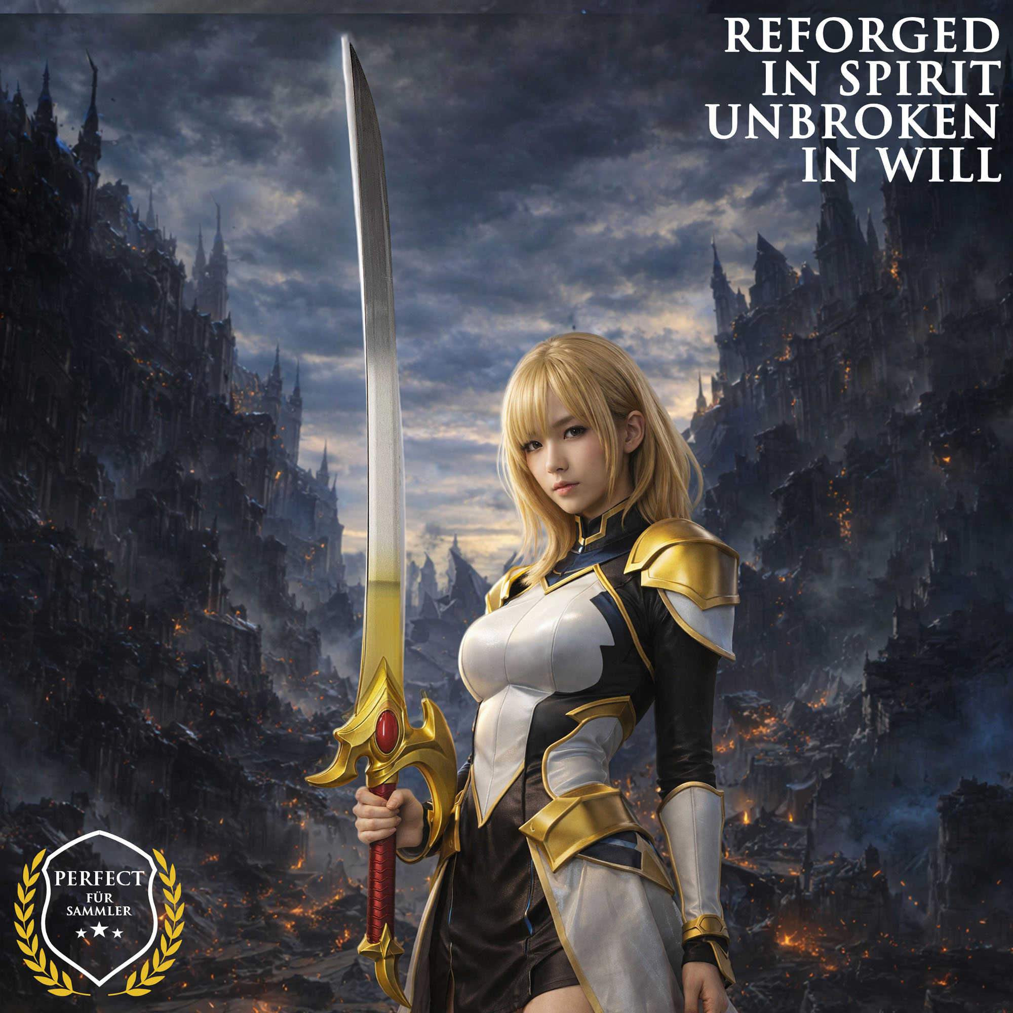 Solo Leveling – Cha Hae-In Sword with Scabbard – Gold Edition