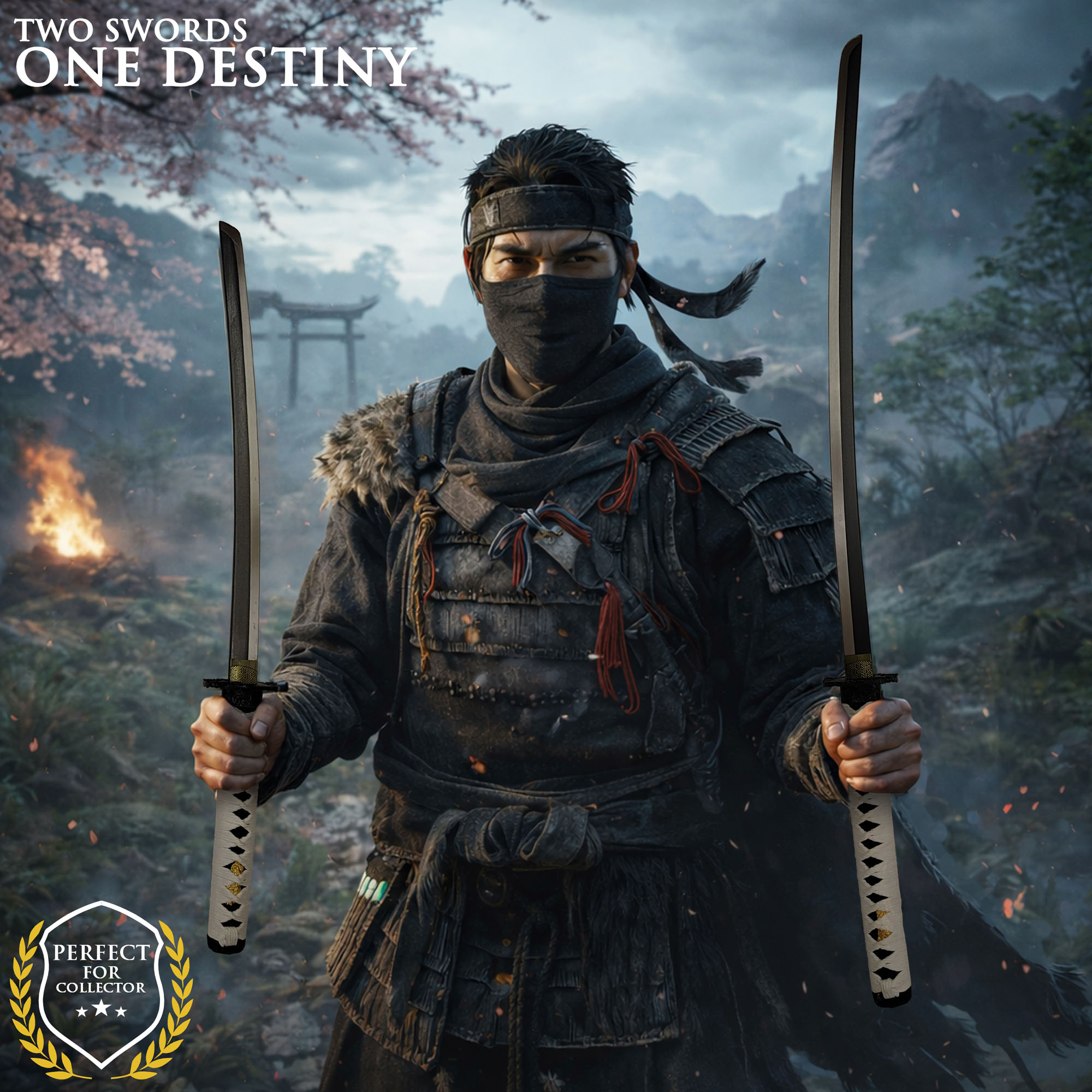 Ghost of Tsushima – Jin Sakai Katana & Wakizashi Set mit Ständer