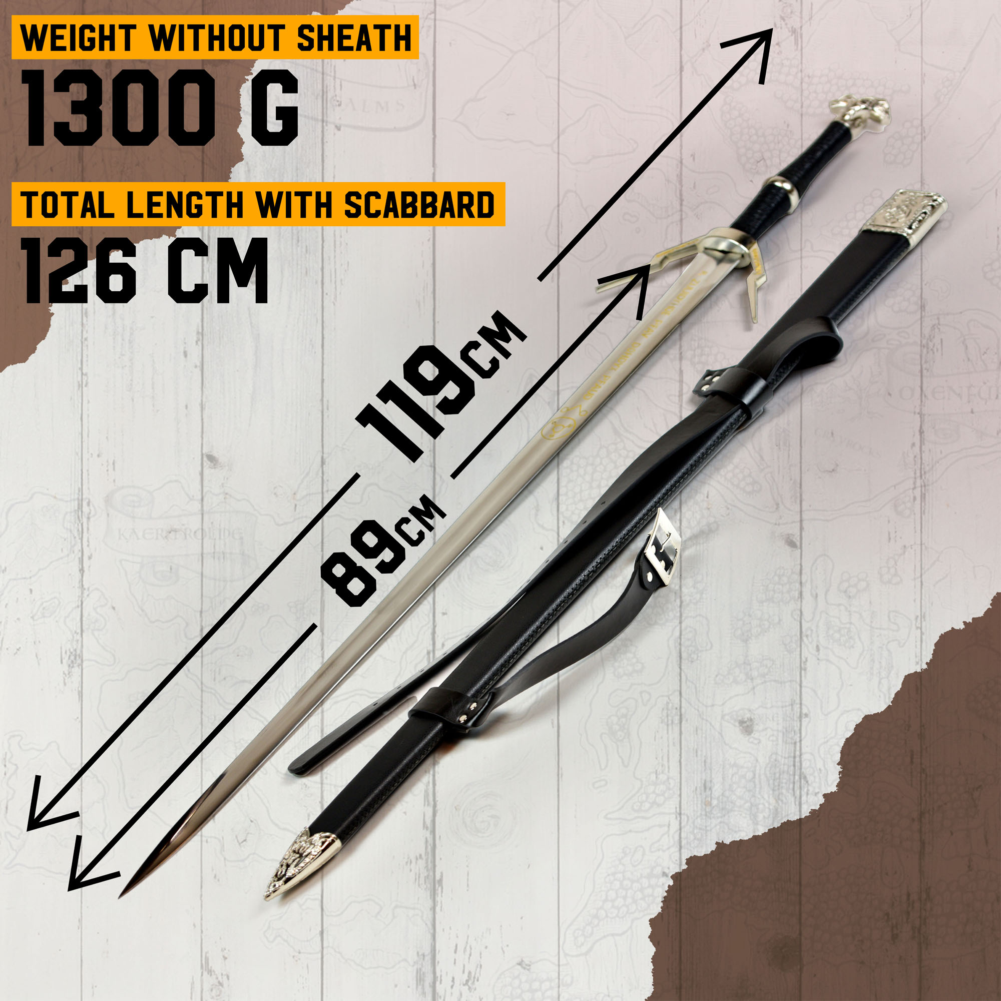Witcher - Silber Schwert mit Scheide - Typ I Witcher - Silber Schwert mit Scheide - Typ I