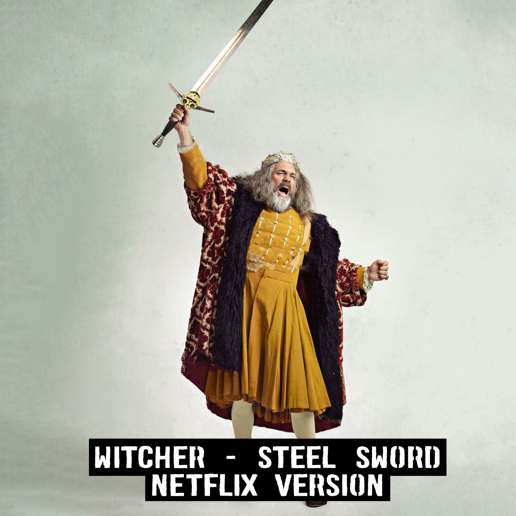 Witcher - steel sword with scabbard - handforged & folded, Netflix version