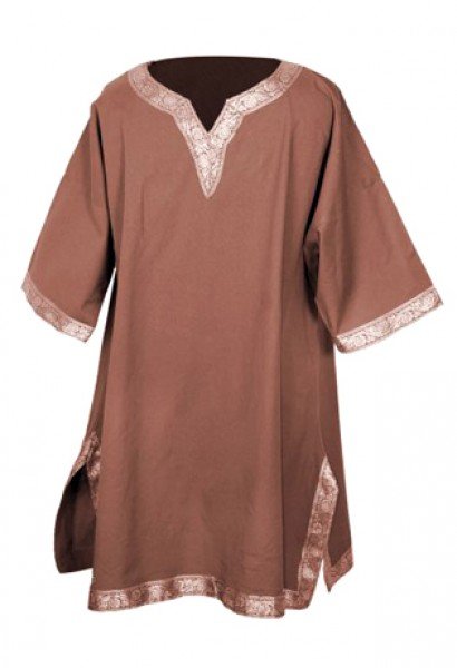 Cotton shirt - brown, Size XXL