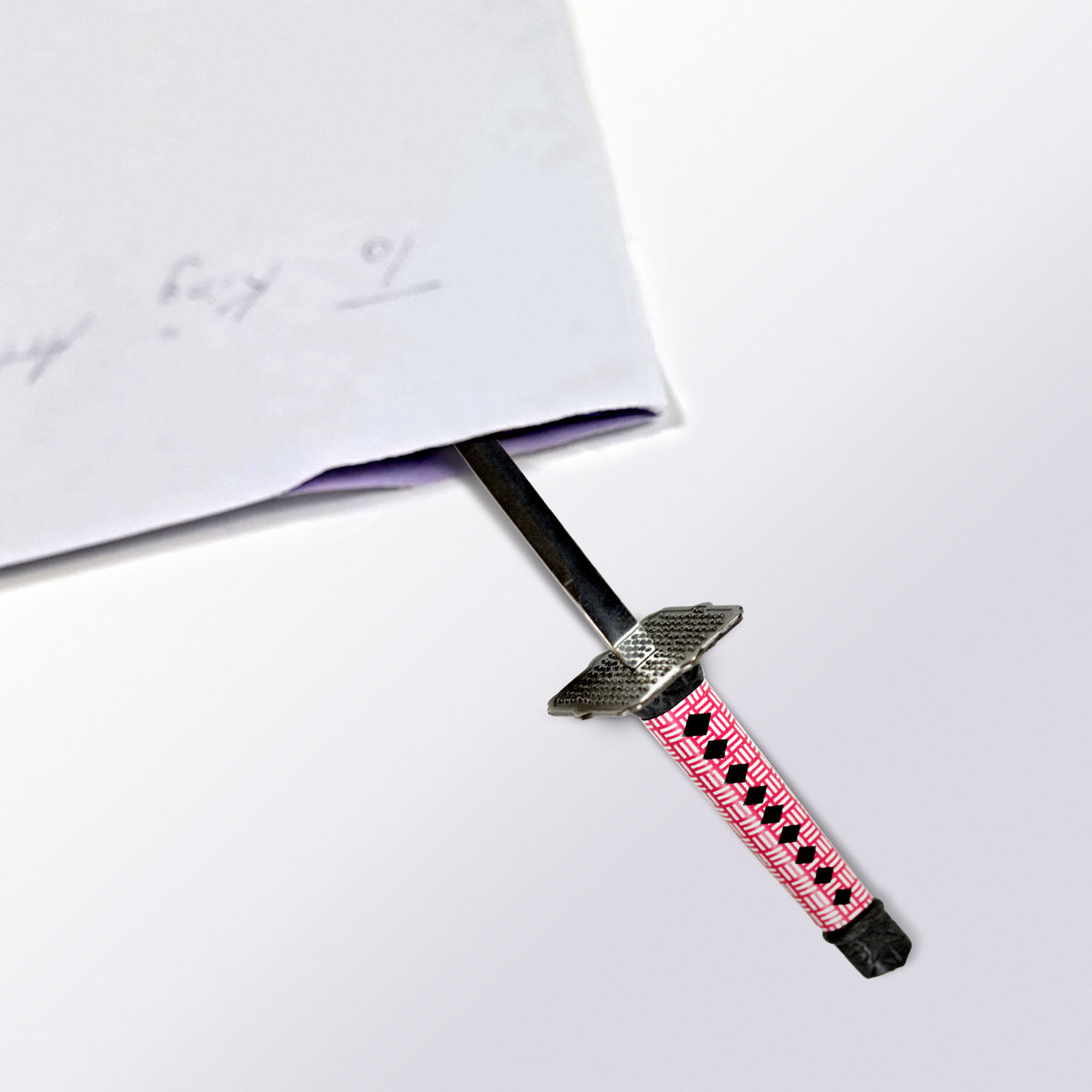 Katana mit Scheide und Ständer - Brieföffnerversion