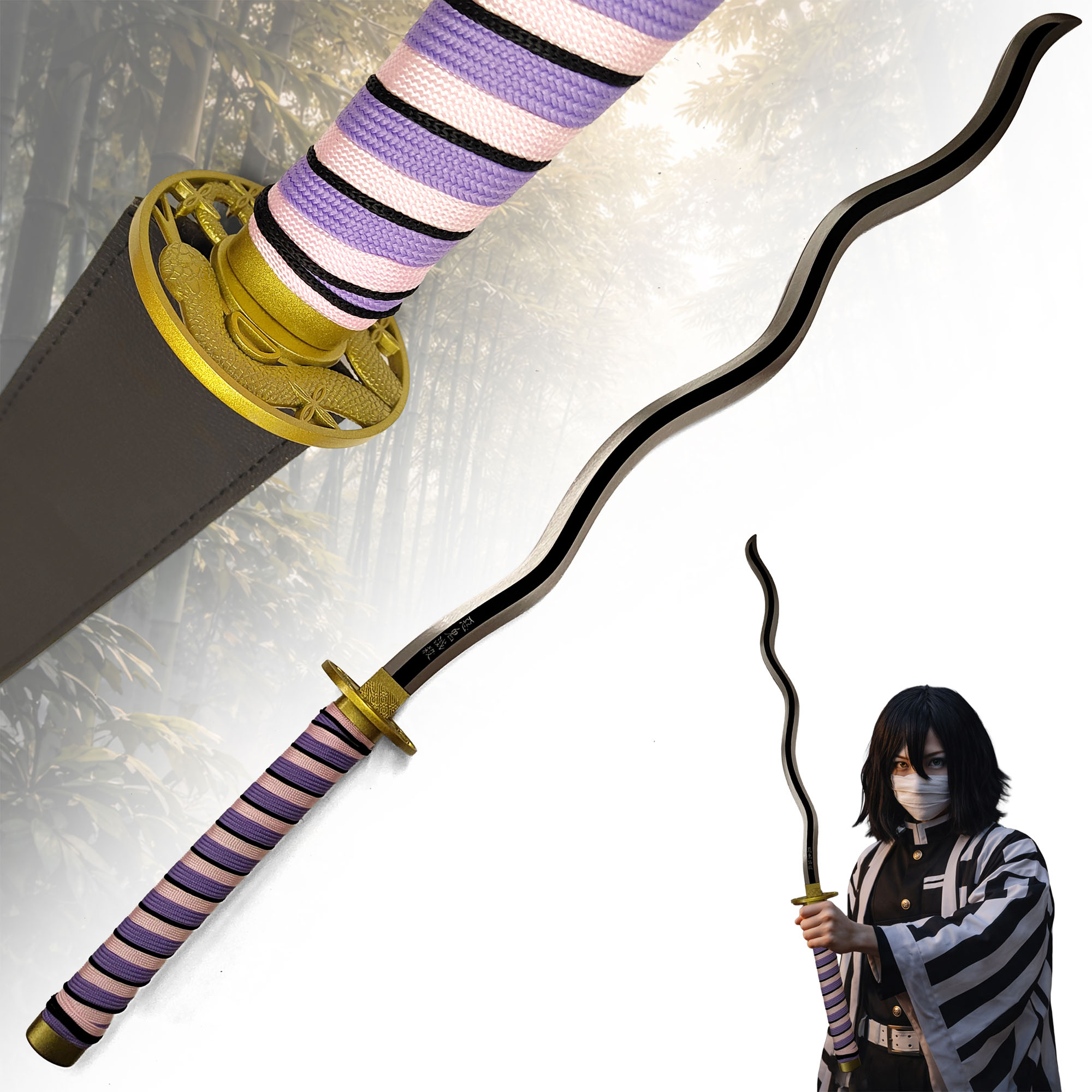 Demon Slayer: Obanai Iguro Katana mit Scheide