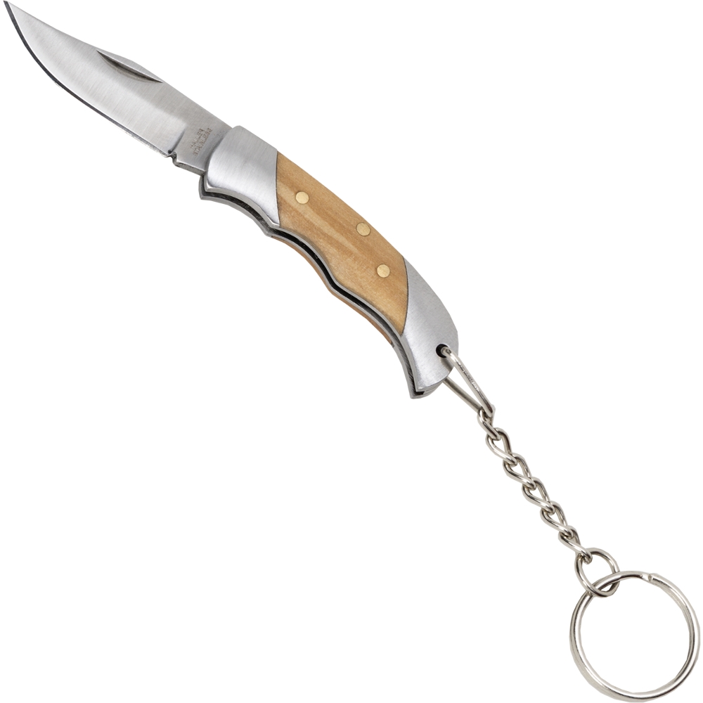 Mini pocket knife with olive wood handle