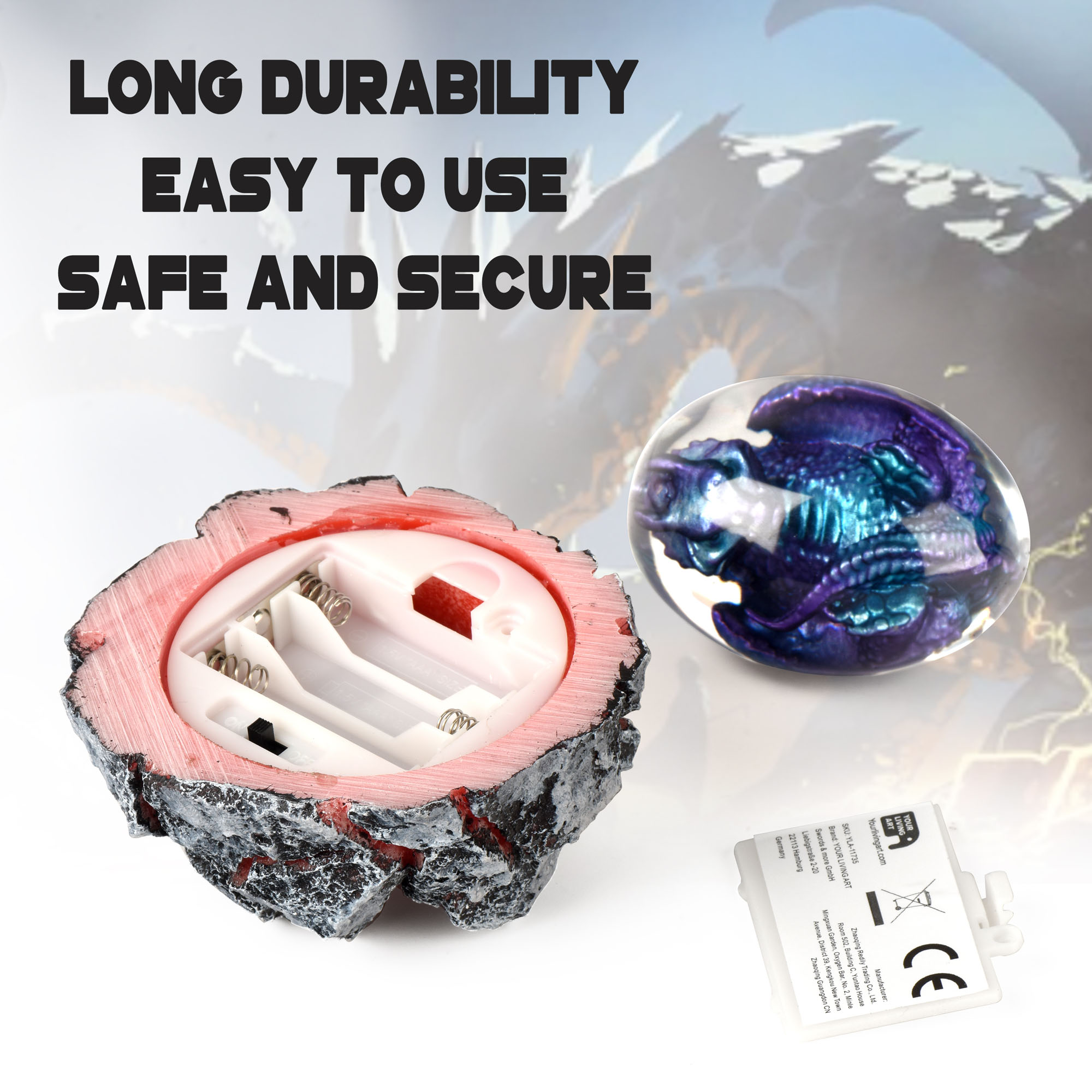 Lava dragon egg lamp, blue