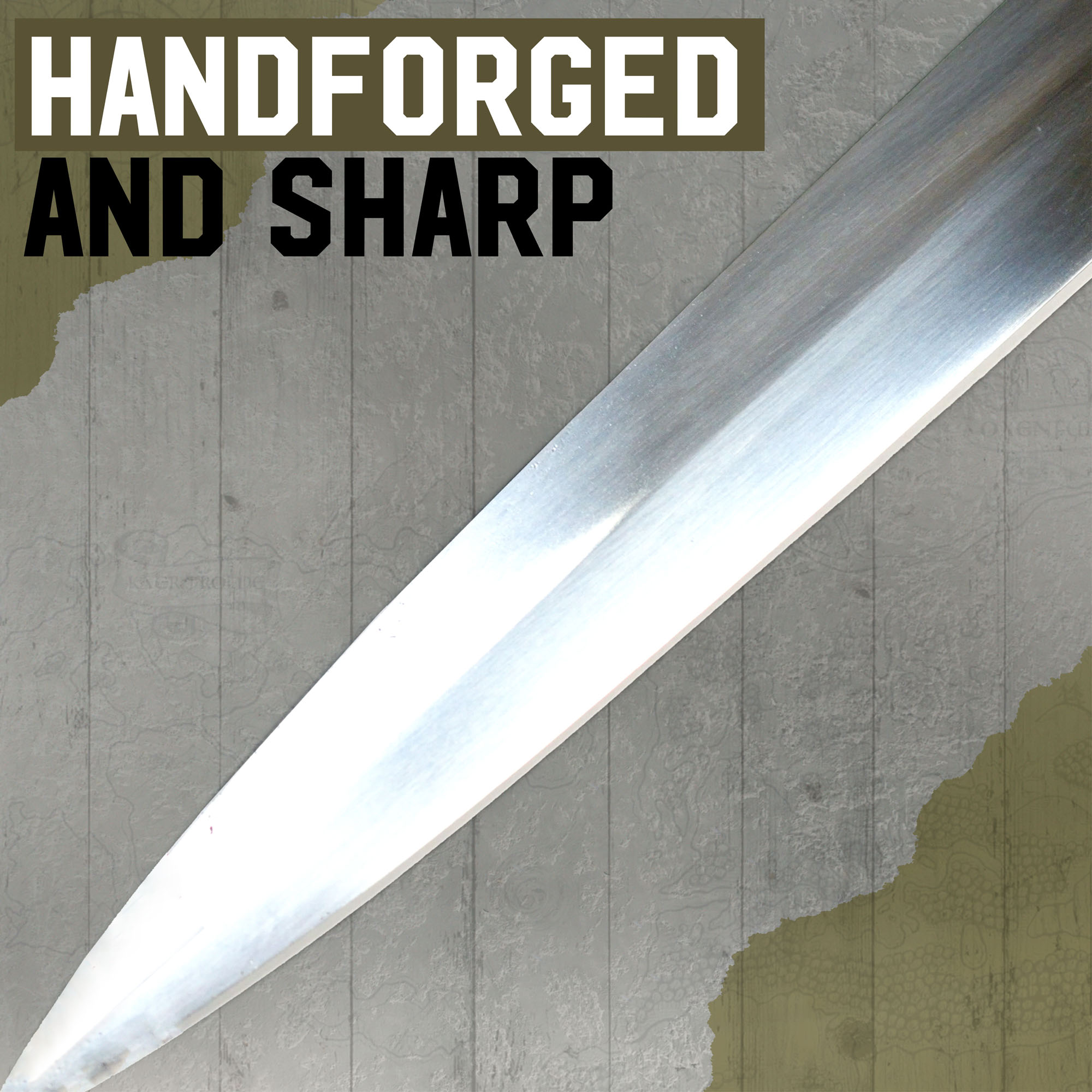 Ranger sword, handforged, with knife and sharp blade