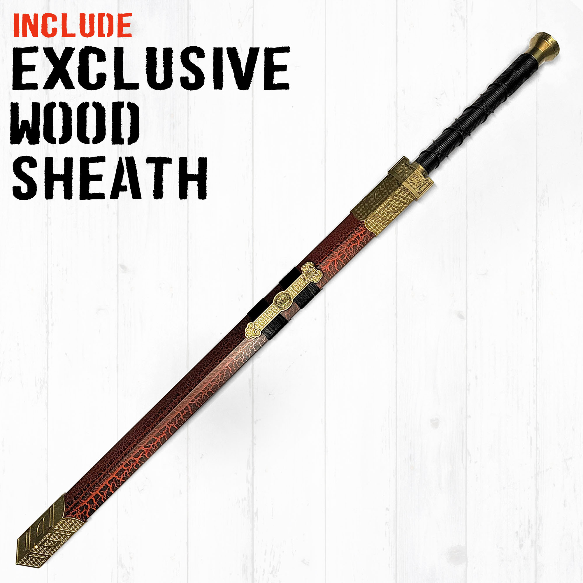 Chinesisches Jian Schwert mit Scheide aus Holz