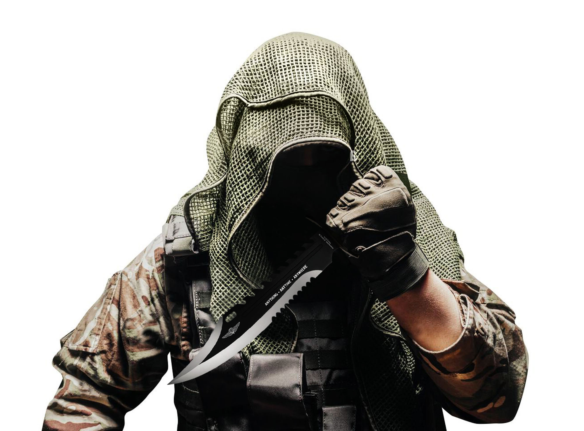 Anytime Anywhere Marine Recon Bowie and sheath