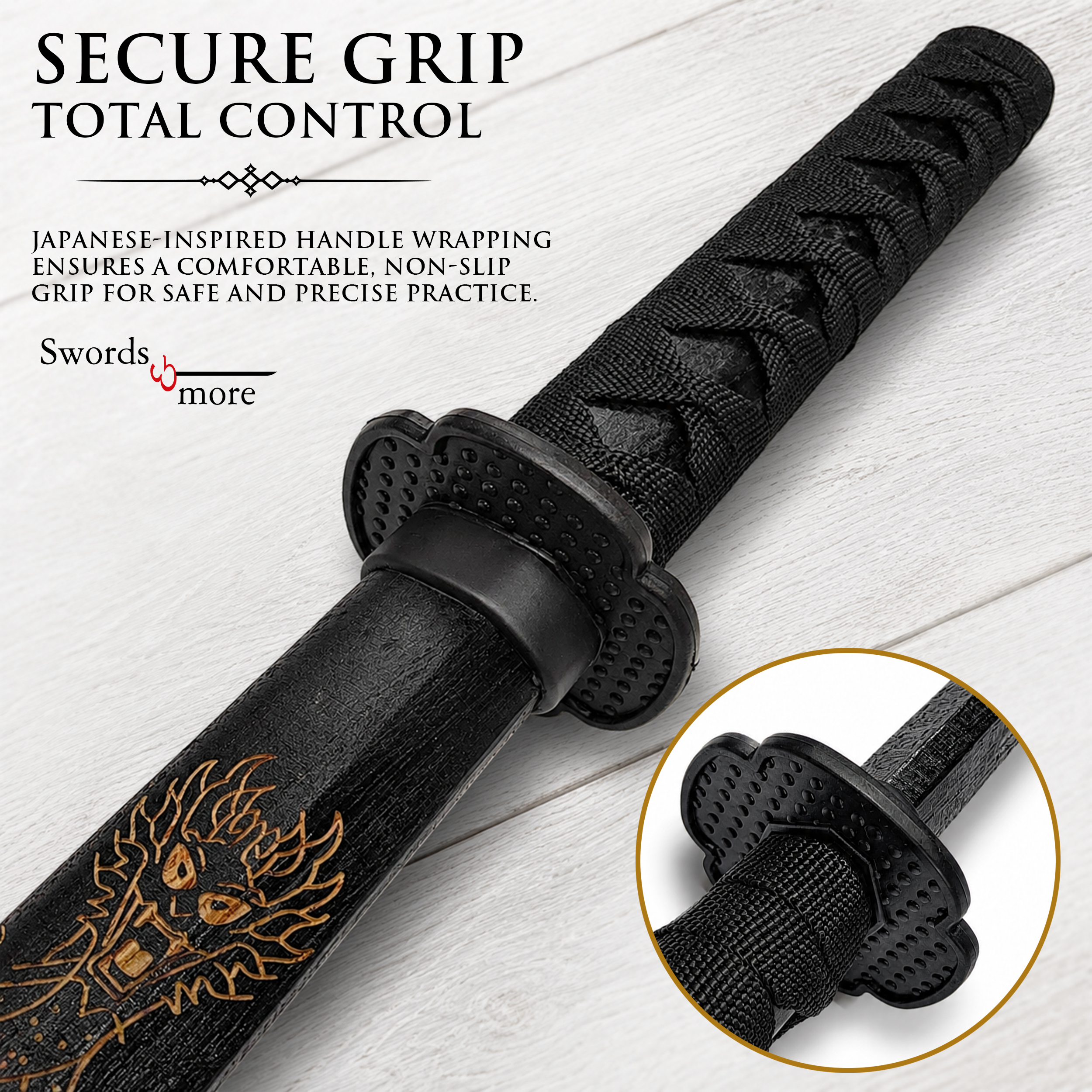 Bokken "Bushido Dragon" – Hartholz-Samuraischwert (98 cm) mit Drachen-Motiv