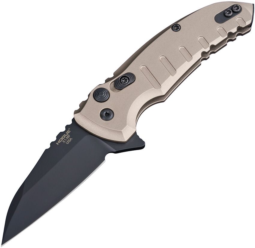 X1-Microflip, CPM-154 Black Wharncliffe Blade, FDE Aluminum Handle